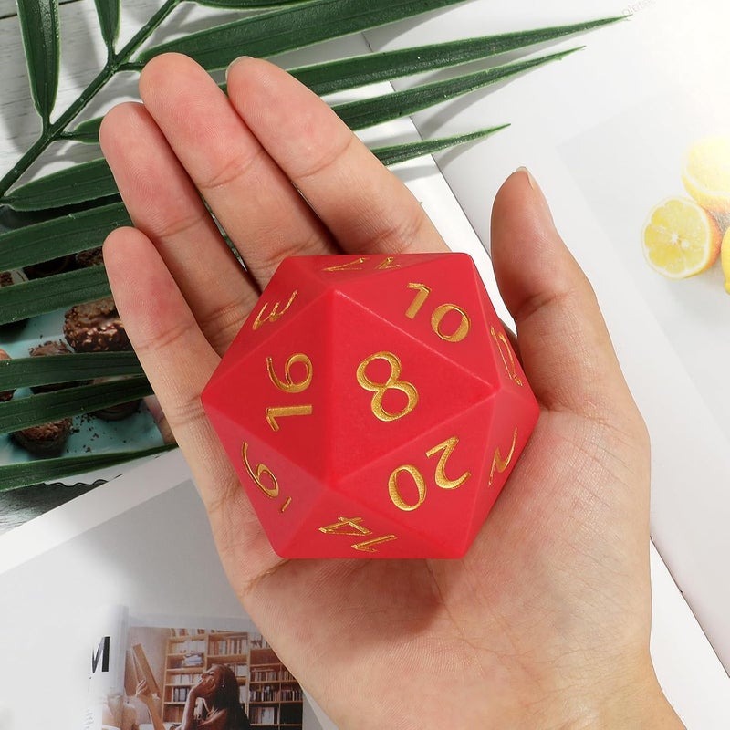 CSITORWWE 55mm Giant D20 Dice,20 Sided Resin Dice with Velvet Pouch, Titan Polyhedral Dice for TTRPG Tabletop Gaming,Dungeon Masters,RPG Adventures(Red) - Image 3
